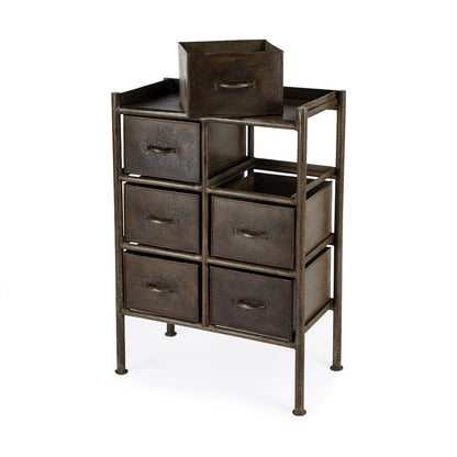 Butler Specialty Company - Cameron 23 in. W Rectangular Industrial Chic 6 Drawer Accent Chest, Bronze - 3368025