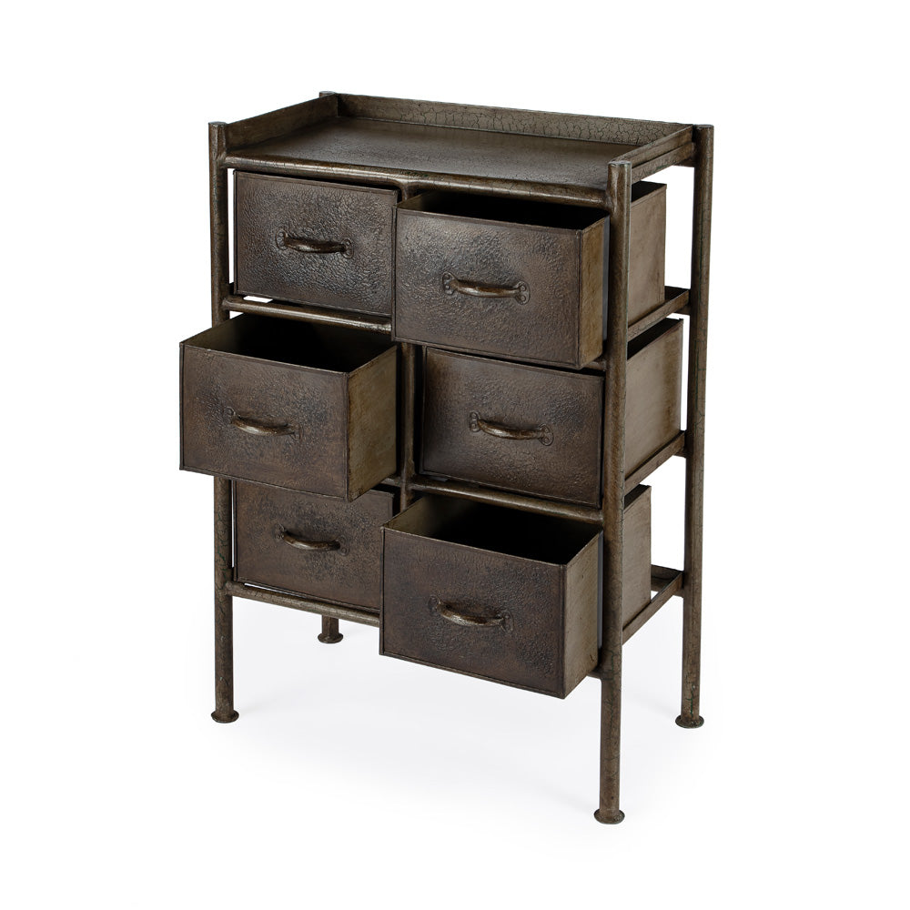 Butler Specialty Company - Cameron 23 in. W Rectangular Industrial Chic 6 Drawer Accent Chest, Bronze - 3368025