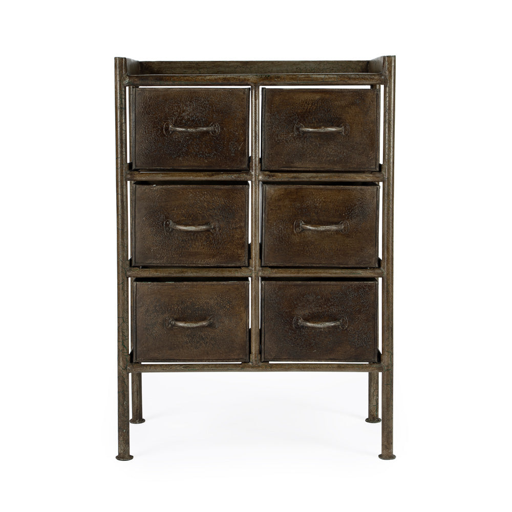 Butler Specialty Company - Cameron 23 in. W Rectangular Industrial Chic 6 Drawer Accent Chest, Bronze - 3368025