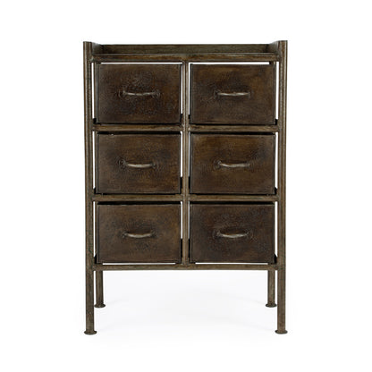 Butler Specialty Company - Cameron 23 in. W Rectangular Industrial Chic 6 Drawer Accent Chest, Bronze - 3368025