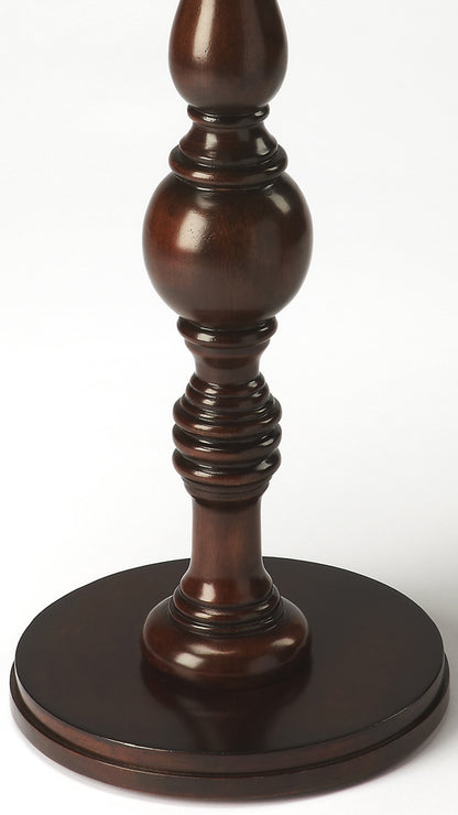 Butler Specialty Company - Camilla 14 in. W Round Wood Pedestal Side Table, Dark Brown - 2225024