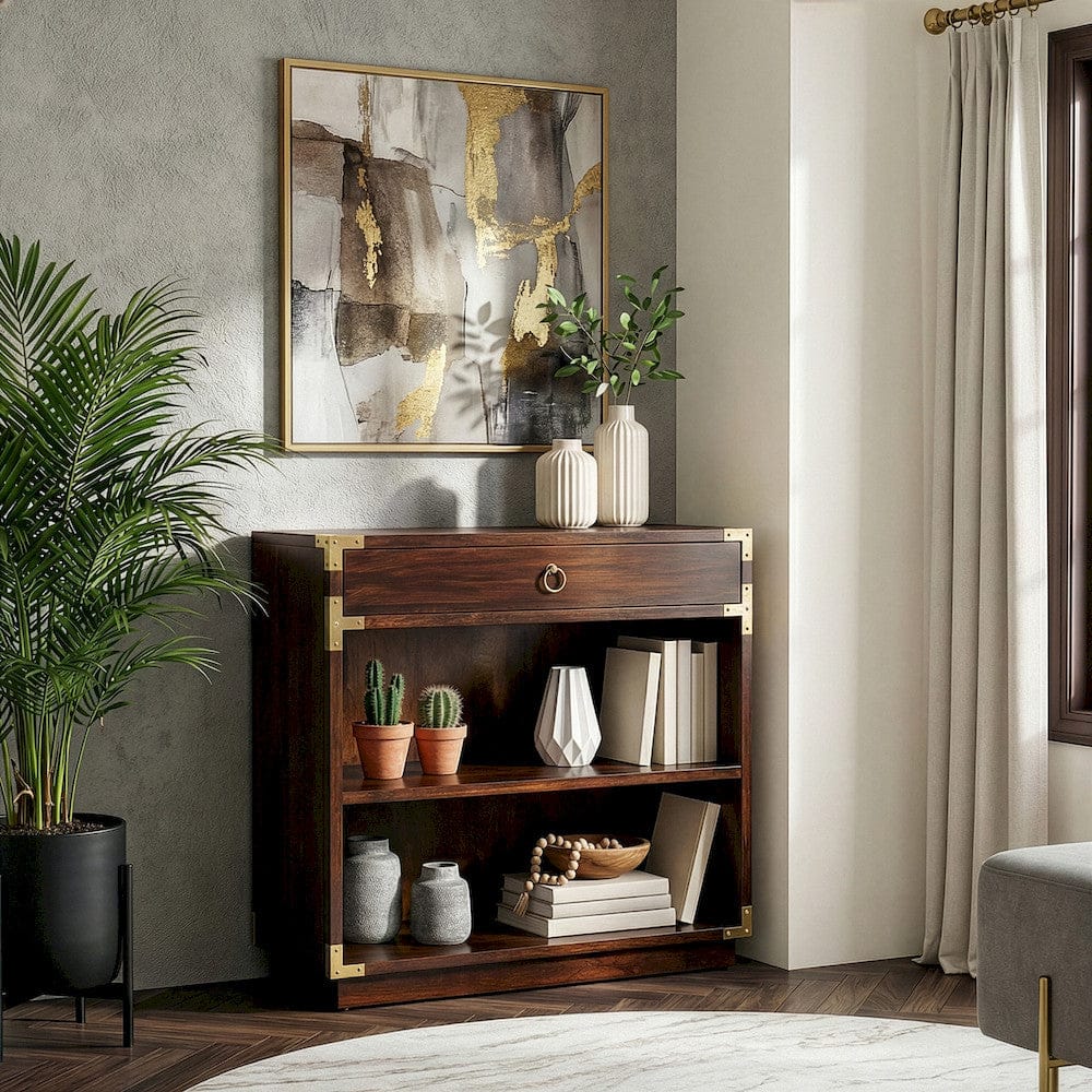 Butler Specialty Company - Campaign - Forster Campaign 28 in. W Wood 1 Drawer 2 Shelf Bookcase, Dark Brown - 4457354 view 5