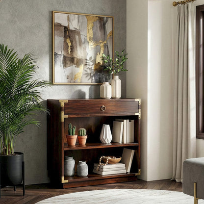 Butler Specialty Company - Campaign - Forster Campaign 28 in. W Wood 1 Drawer 2 Shelf Bookcase, Dark Brown - 4457354 view 5