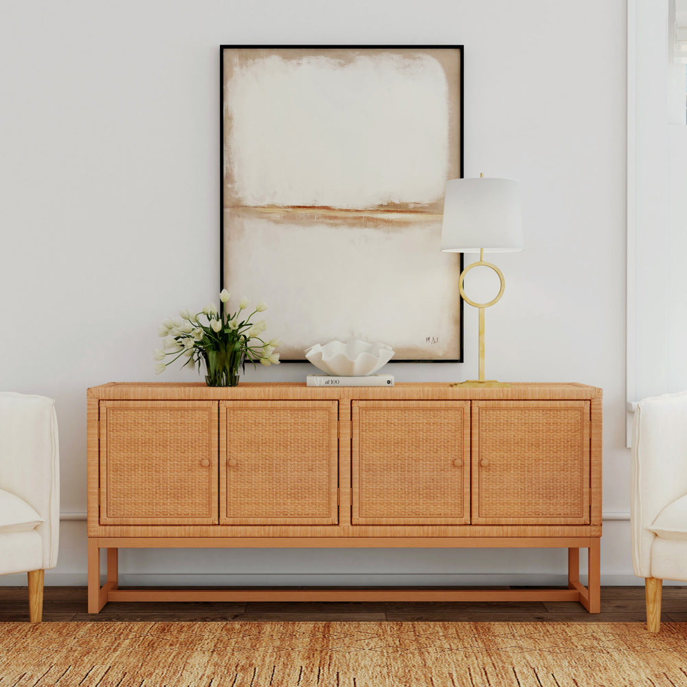 Butler Specialty Company - Captiva 76 in. W Rattan Sideboard/Accent Storage Cabinet with 4 Doors, Natural Brown - 5694404