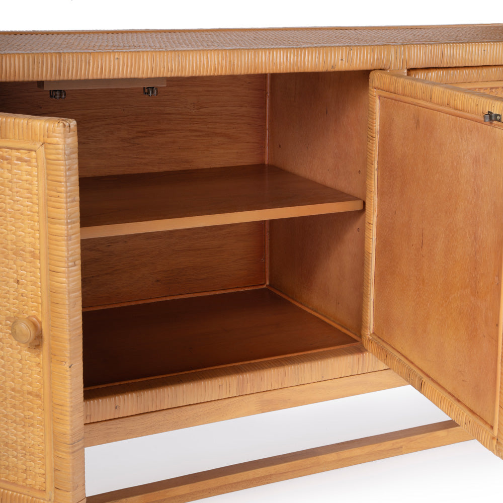 Butler Specialty Company - Captiva 76 in. W Rattan Sideboard/Accent Storage Cabinet with 4 Doors, Natural Brown - 5694404