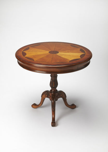 Butler Specialty Company - Heritage - Carissa 30 in. W Round Wood Pedestal Foyer Table, Dark Brown - 533101