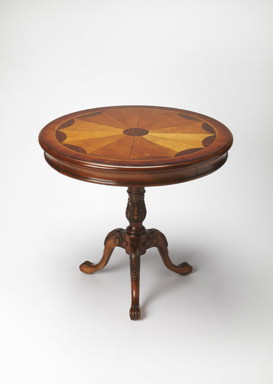 Butler Specialty Company - Heritage - Carissa 30 in. W Round Wood Pedestal Foyer Table, Dark Brown - 533101