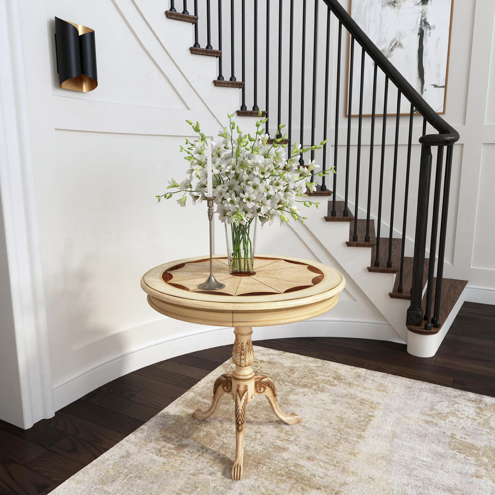 Butler Specialty Company - Heritage - Carissa 30 in. W Round Wood Pedestal Foyer Table, Beige - 533424