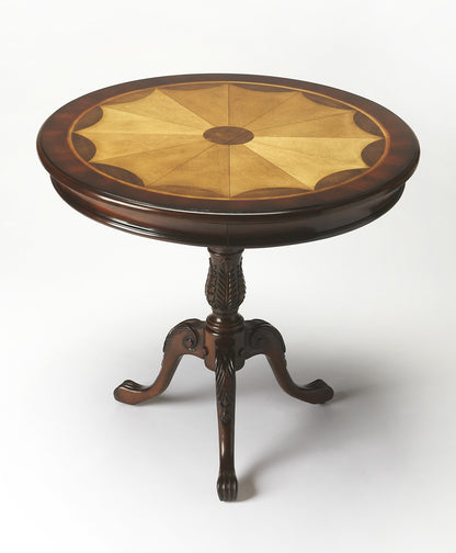 Butler Specialty Company - Heritage - Carissa 30 in. W Round Wood Pedestal Foyer Table, Dark Brown - 533024