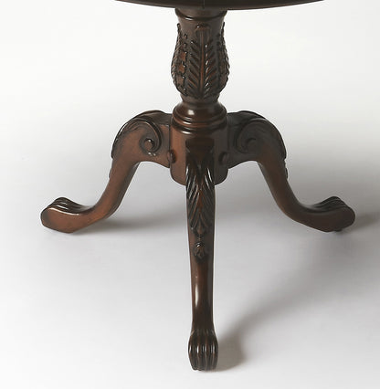 Butler Specialty Company - Heritage - Carissa 30 in. W Round Wood Pedestal Foyer Table, Dark Brown - 533024