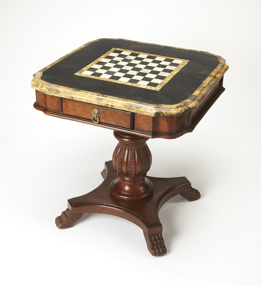 Butler Specialty Company - Heritage - Carlyle 30 in. W Square Fossil Stone Square Game Table, Multi-Color - 506070