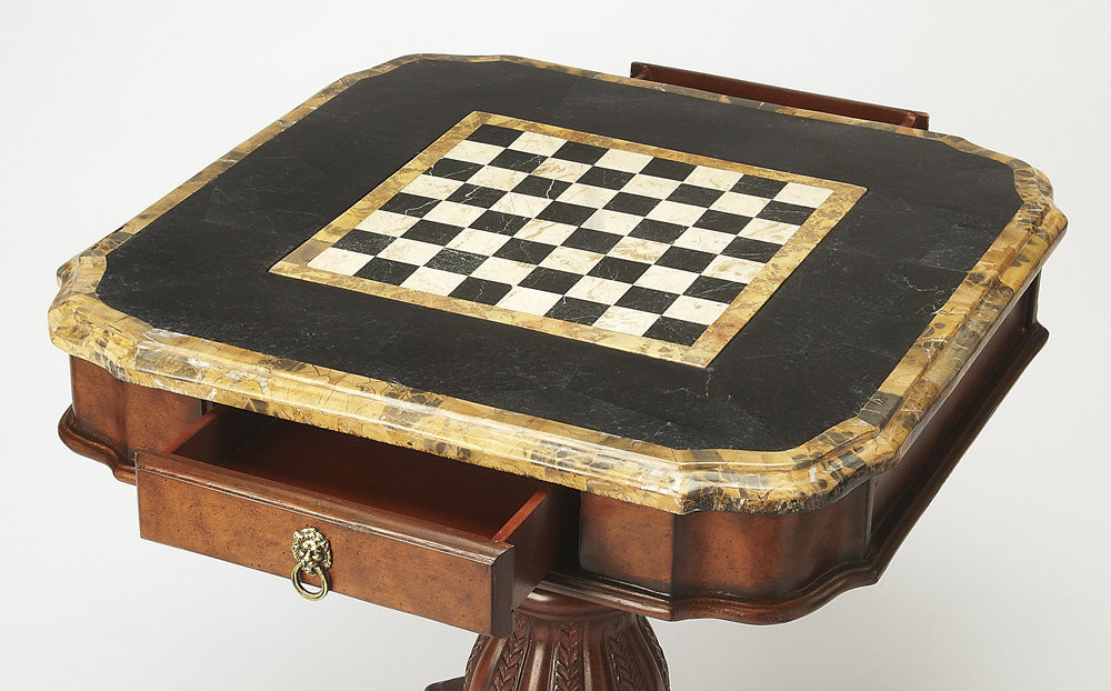 Butler Specialty Company - Heritage - Carlyle 30 in. W Square Fossil Stone Square Game Table, Multi-Color - 506070