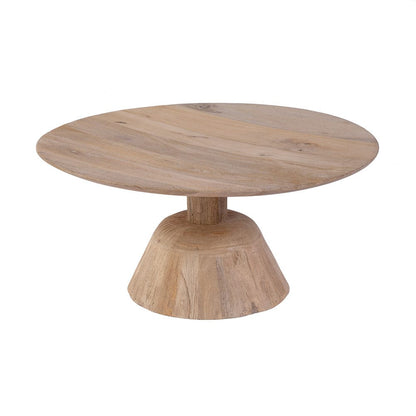 Butler Specialty Company - Carmine 30 in. W Round Wood Petite Pedestal Base Coffee Table, Natural - 5903312 View 1