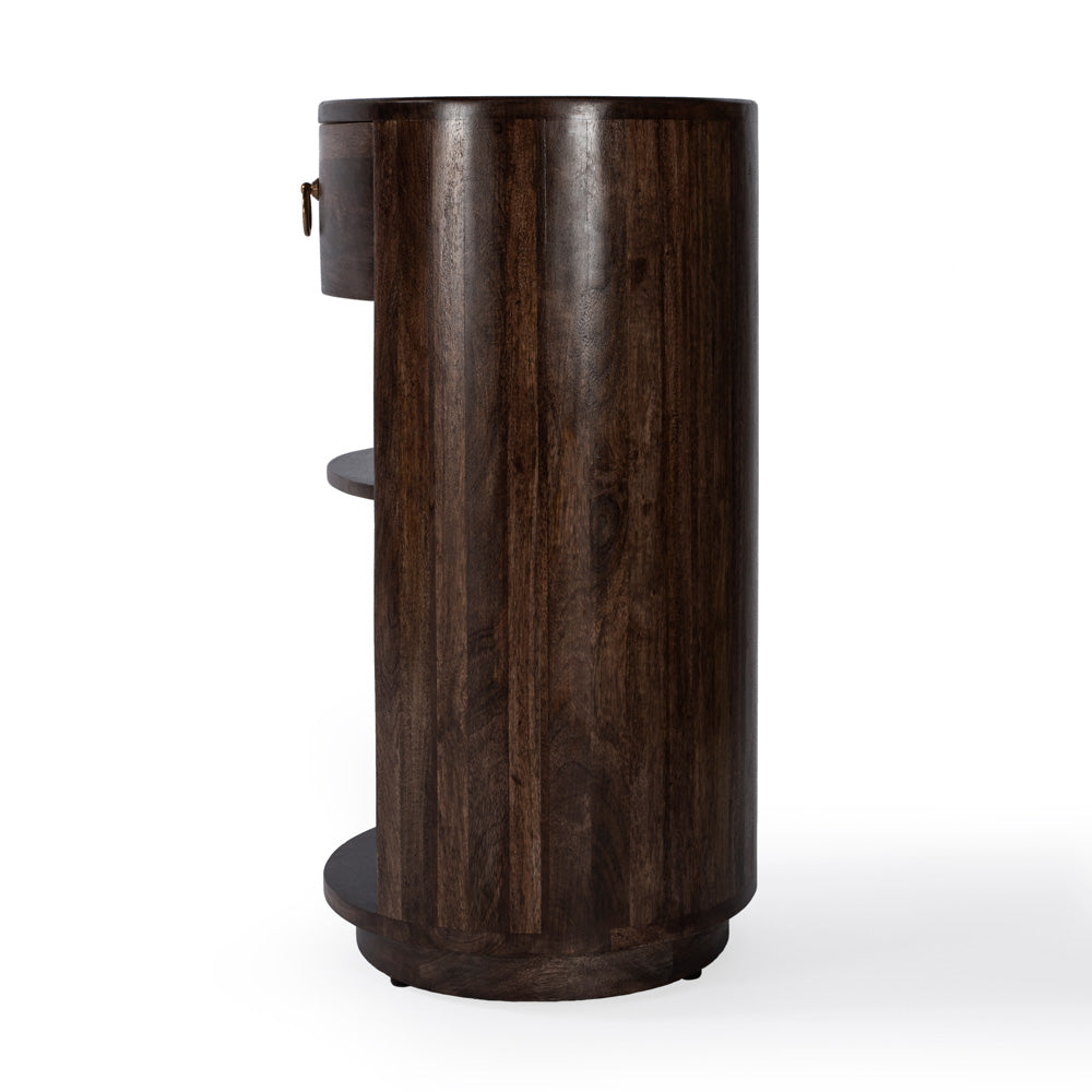 Butler Specialty Company - Carnolitta 17.75 Oval Wood 1 Drawer and Open Shelf End Table, Dark Brown - 5595354