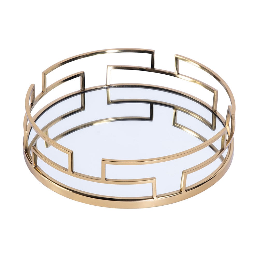 Butler Specialty Company - Cecil Round Serving Tray, Gold - 5804016 View 1