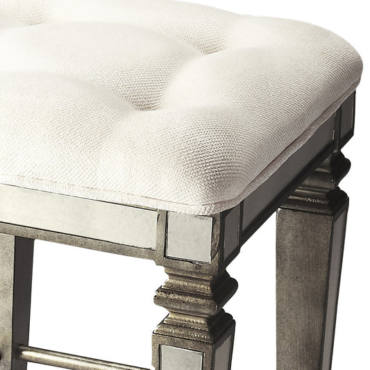 Butler Specialty Company - Celeste 30 in. Seat Height Upholstered & Mirrored Bar Height Stool, Silver - 3505146