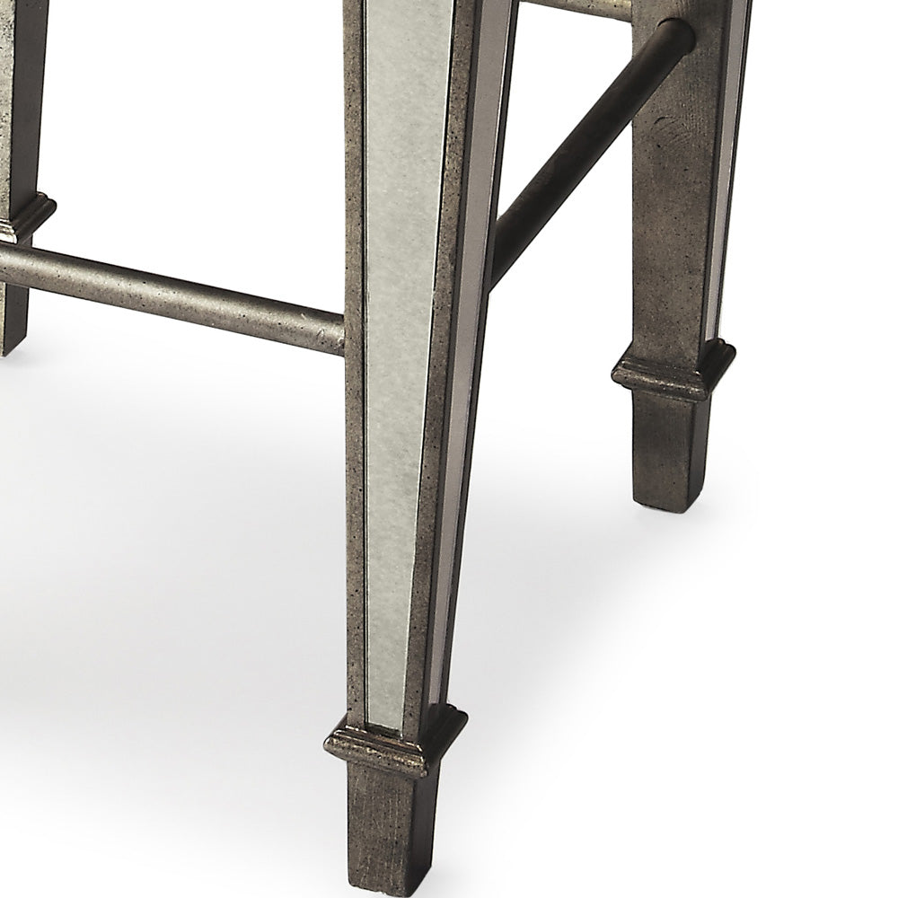 Butler Specialty Company - Celeste 30 in. Seat Height Upholstered & Mirrored Bar Height Stool, Silver - 3505146