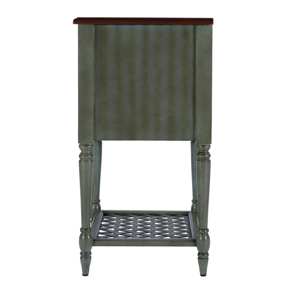 Butler Specialty Company - Chadway 20 in. W Rectangular Wood 1 Drawer 1 Door Rustic End Table, Green - 9368286