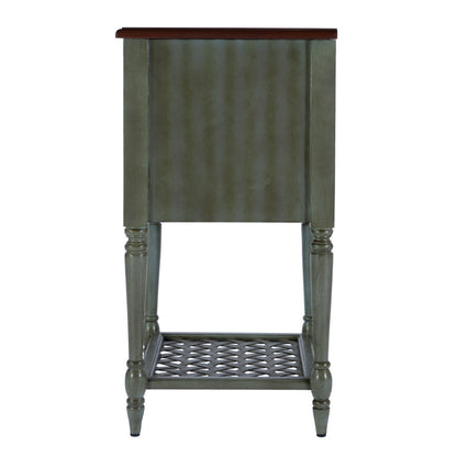 Butler Specialty Company - Chadway 20 in. W Rectangular Wood 1 Drawer 1 Door Rustic End Table, Green - 9368286