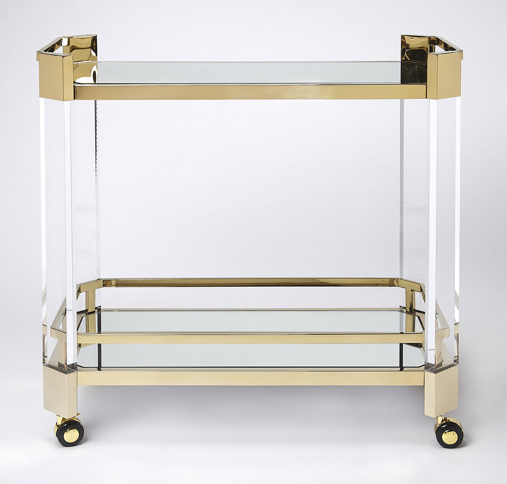 Butler Specialty Company - Charlevoix Acrylic & Serving Cart, Gold - 5408335