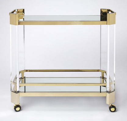 Butler Specialty Company - Charlevoix Acrylic & Serving Cart, Gold - 5408335