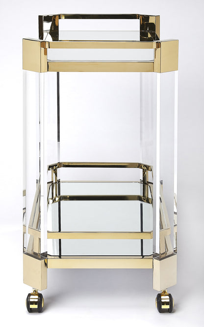 Butler Specialty Company - Charlevoix Acrylic & Serving Cart, Gold - 5408335