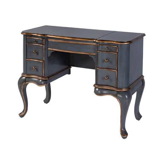 Butler Specialty Company - Charlotte 40 in. W Rectangular Wood Vanity/Valet Desk w Storage Drawers and Mirror, Pastel Blue - 735483 View 1