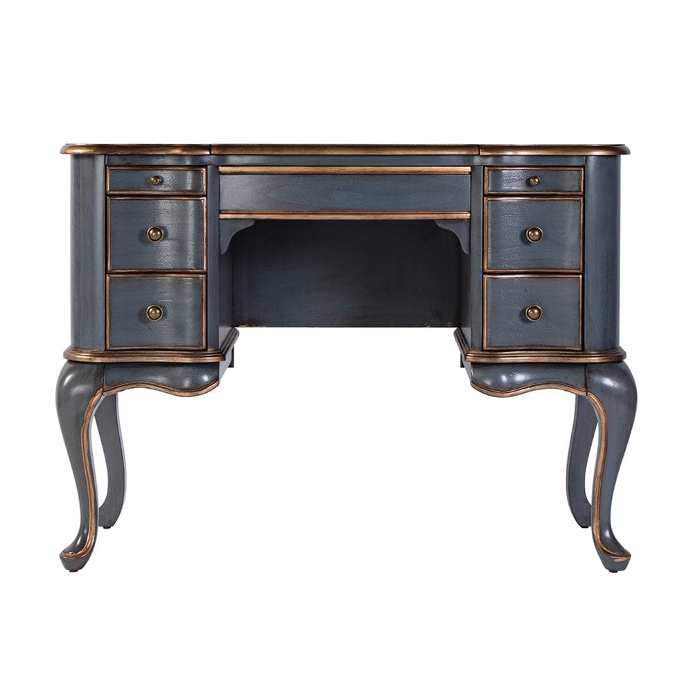 Butler Specialty Company - Charlotte 40 in. W Rectangular Wood Vanity/Valet Desk w Storage Drawers and Mirror, Pastel Blue - 735483 View 3