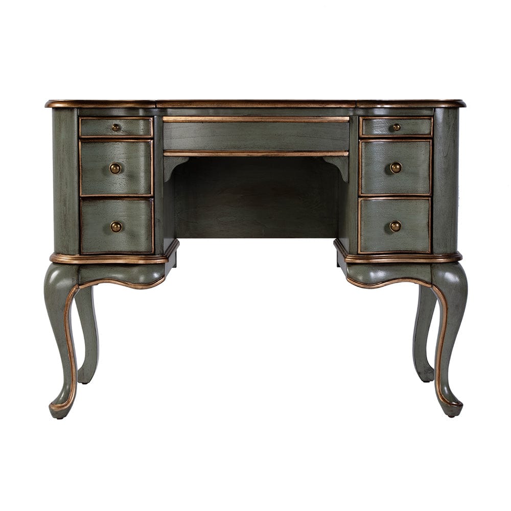 Butler Specialty Company - Charlotte 40 in. W Rectangular Wood Vanity/Valet Desk w Storage Drawers and Mirror, Pastel Green - 735482 View 3
