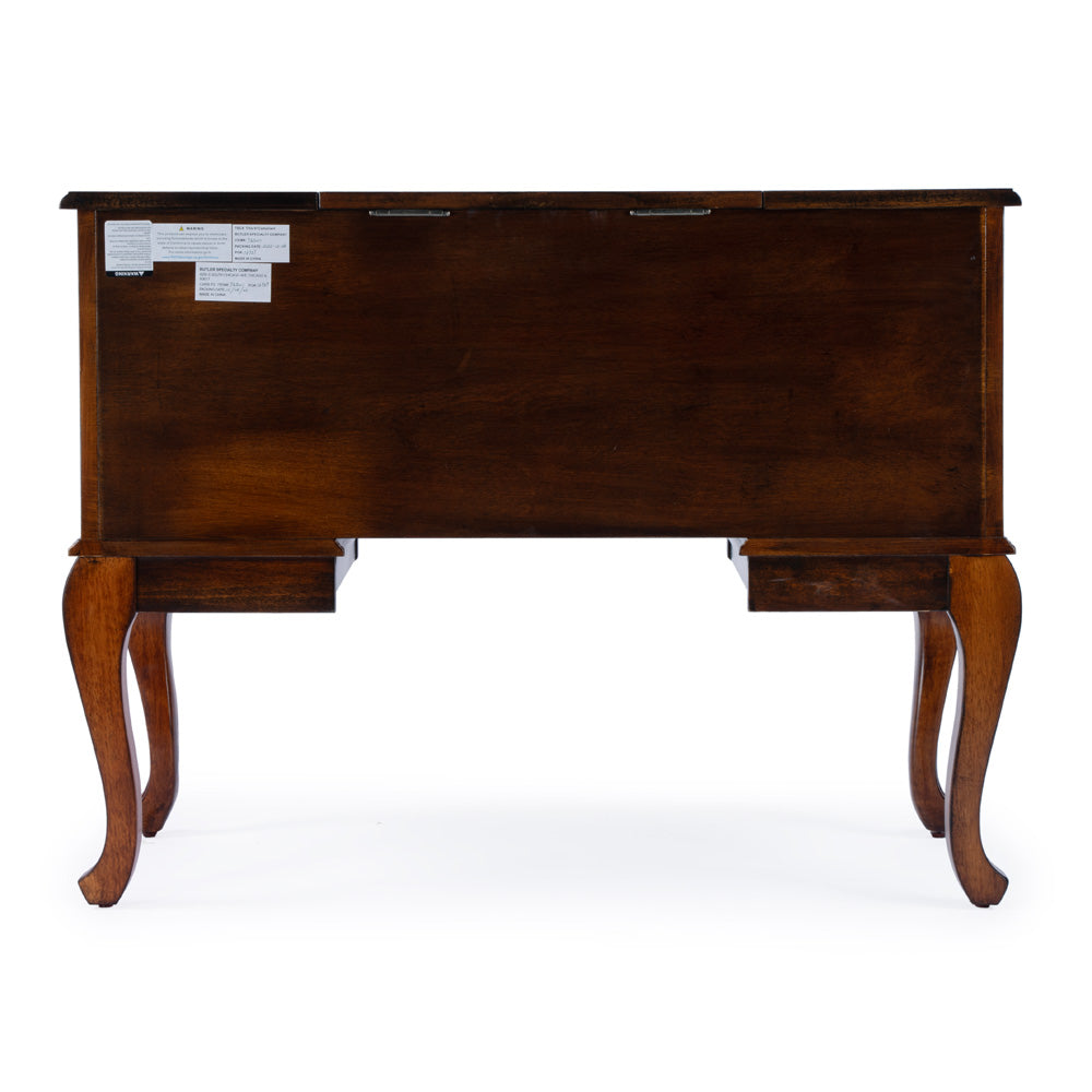 Butler Specialty Company - Heritage - Charlotte 40 in. W Rectangular Wood 6 Drawer Vanity Desk, Antique Cherry - 735011