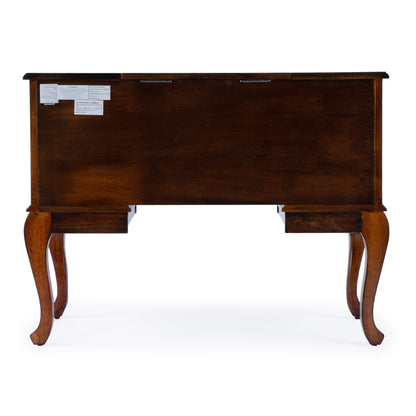 Butler Specialty Company - Heritage - Charlotte 40 in. W Rectangular Wood 6 Drawer Vanity Desk, Antique Cherry - 735011