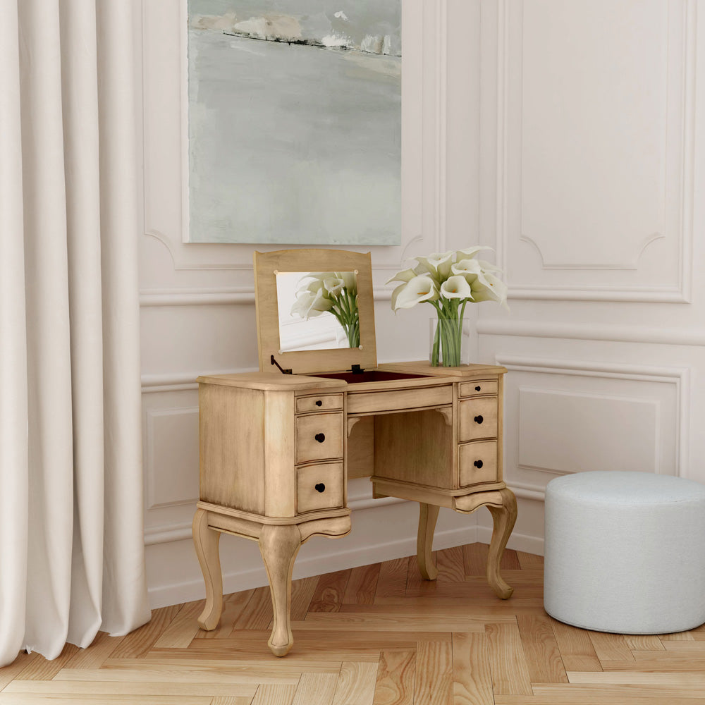 Butler Specialty Company - Heritage - Charlotte 40 in. W Rectangular Wood 6 Drawer Vanity Desk, Beige - 735424