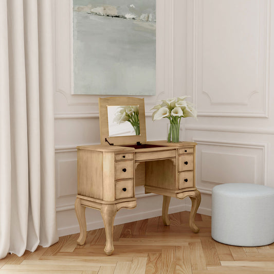 Butler Specialty Company - Heritage - Charlotte 40 in. W Rectangular Wood 6 Drawer Vanity Desk, Beige - 735424