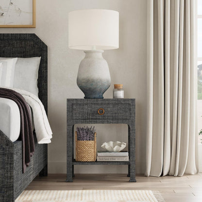 Butler Specialty Company - Chatham 24 in. W Raffia 1 Drawer Nightstand with Lower Shelf, Charcoal - 9147420 view 1
