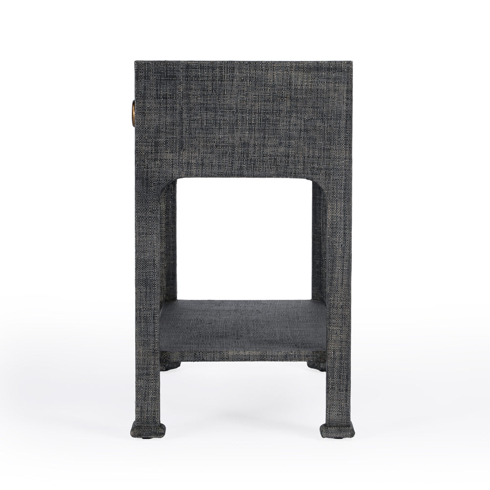 Butler Specialty Company - Chatham 24 in. W Raffia 1 Drawer Nightstand with Lower Shelf, Charcoal - 9147420