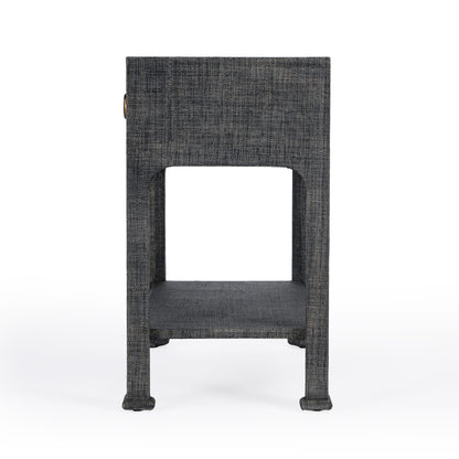 Butler Specialty Company - Chatham 24 in. W Raffia 1 Drawer Nightstand with Lower Shelf, Charcoal - 9147420