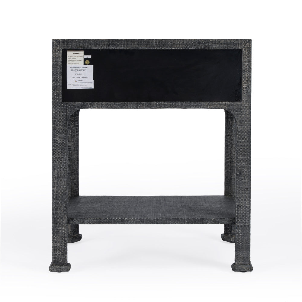 Butler Specialty Company - Chatham 24 in. W Raffia 1 Drawer Nightstand with Lower Shelf, Charcoal - 9147420