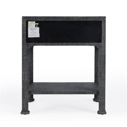 Butler Specialty Company - Chatham 24 in. W Raffia 1 Drawer Nightstand with Lower Shelf, Charcoal - 9147420