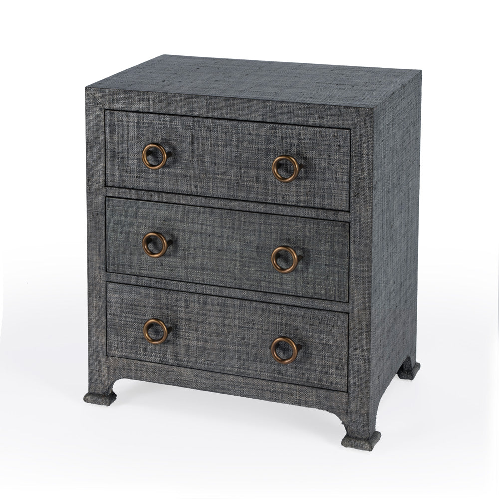 Butler Specialty Company - Chatham 25 in. W Rectangular Raffia 3 Drawer Accent Storage Chest, Charcoal - 9130420_CLOSEOUT