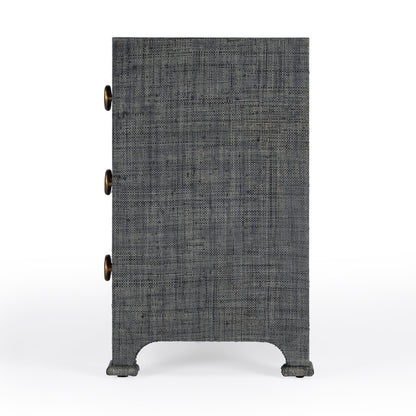 Butler Specialty Company - Chatham 25 in. W Rectangular Raffia 3 Drawer Accent Storage Chest, Charcoal - 9130420_CLOSEOUT