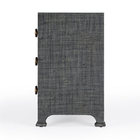 Butler Specialty Company - Chatham 25 in. W Rectangular Raffia 3 Drawer Accent Storage Chest, Charcoal - 9130420_CLOSEOUT