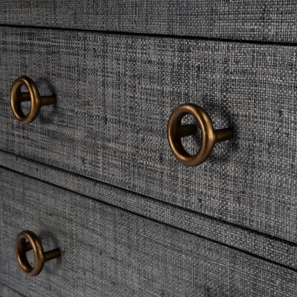 Butler Specialty Company - Chatham 25 in. W Rectangular Raffia 3 Drawer Accent Storage Chest, Charcoal - 9130420_CLOSEOUT