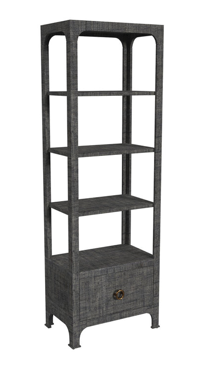 Butler Specialty Company - Chatham 26 in. W Raffia 1 Drawer 3 Shelf Etagere Bookcase, Charcoal - 9745420_CLOSEOUT