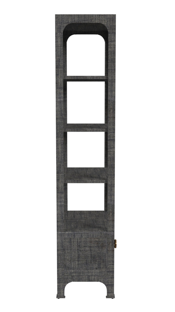 Butler Specialty Company - Chatham 26 in. W Raffia 1 Drawer 3 Shelf Etagere Bookcase, Charcoal - 9745420_CLOSEOUT