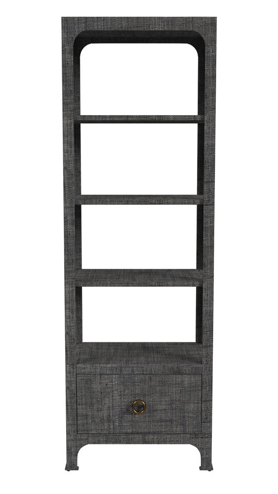 Butler Specialty Company - Chatham 26 in. W Raffia 1 Drawer 3 Shelf Etagere Bookcase, Charcoal - 9745420_CLOSEOUT