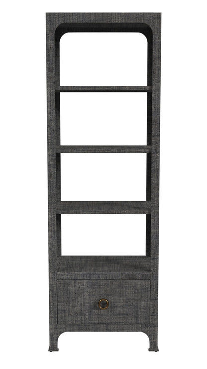 Butler Specialty Company - Chatham 26 in. W Raffia 1 Drawer 3 Shelf Etagere Bookcase, Charcoal - 9745420_CLOSEOUT