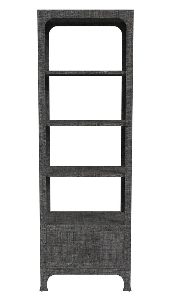 Butler Specialty Company - Chatham 26 in. W Raffia 1 Drawer 3 Shelf Etagere Bookcase, Charcoal - 9745420_CLOSEOUT