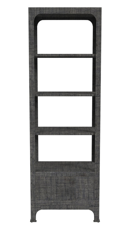 Butler Specialty Company - Chatham 26 in. W Raffia 1 Drawer 3 Shelf Etagere Bookcase, Charcoal - 9745420_CLOSEOUT