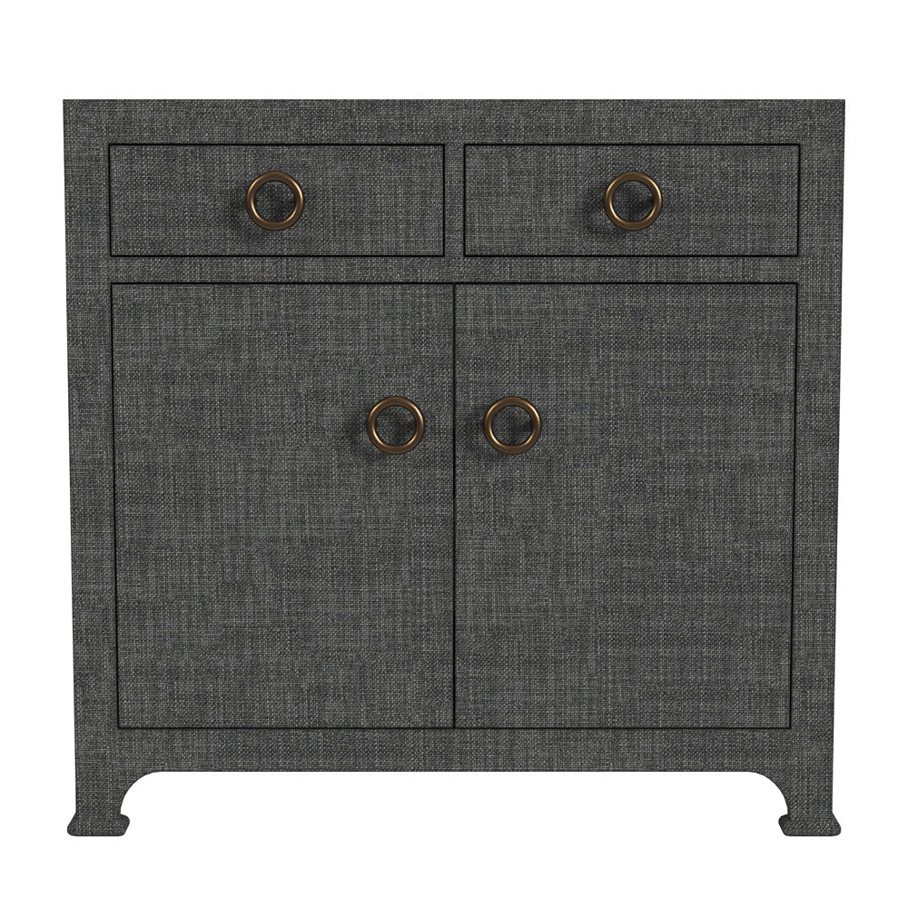 Butler Specialty Company - Chatham 31 in. W Square Raffia 2 Drawer Accent Storage Cabinet, Charcoal - 9151420