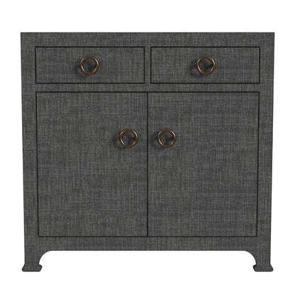 Butler Specialty Company - Chatham 31 in. W Square Raffia 2 Drawer Accent Storage Cabinet, Charcoal - 9151420